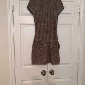 Chic Knit Mini Dress in Brown